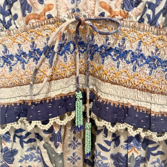 FARM RIO Ocean Tapestry Maxi Dress size XS Flutter Sleeve Floral - Picture 6 of 12